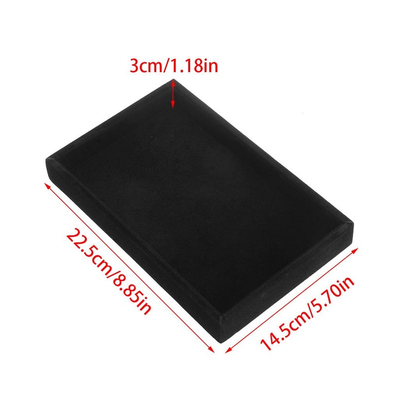 Youngy Stackable Jewelry Trays Inserts Velvet Catch All Jewelry Display Tray Case - Black - Image 2